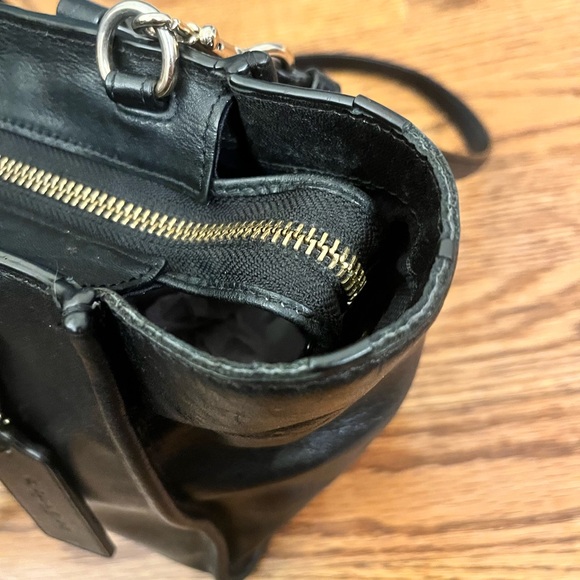Coach Mini Crosby Carryall Handbag Black Leather Logo 33537 - Picture 12 of 16